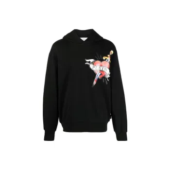 PHILIPP PLEIN Heart & Dagger print Hoodie