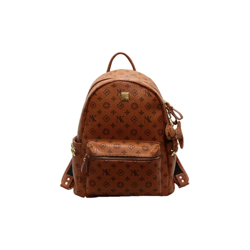 MINIPUDING PU Backpack Regular Women's Brown/Beige/Pink