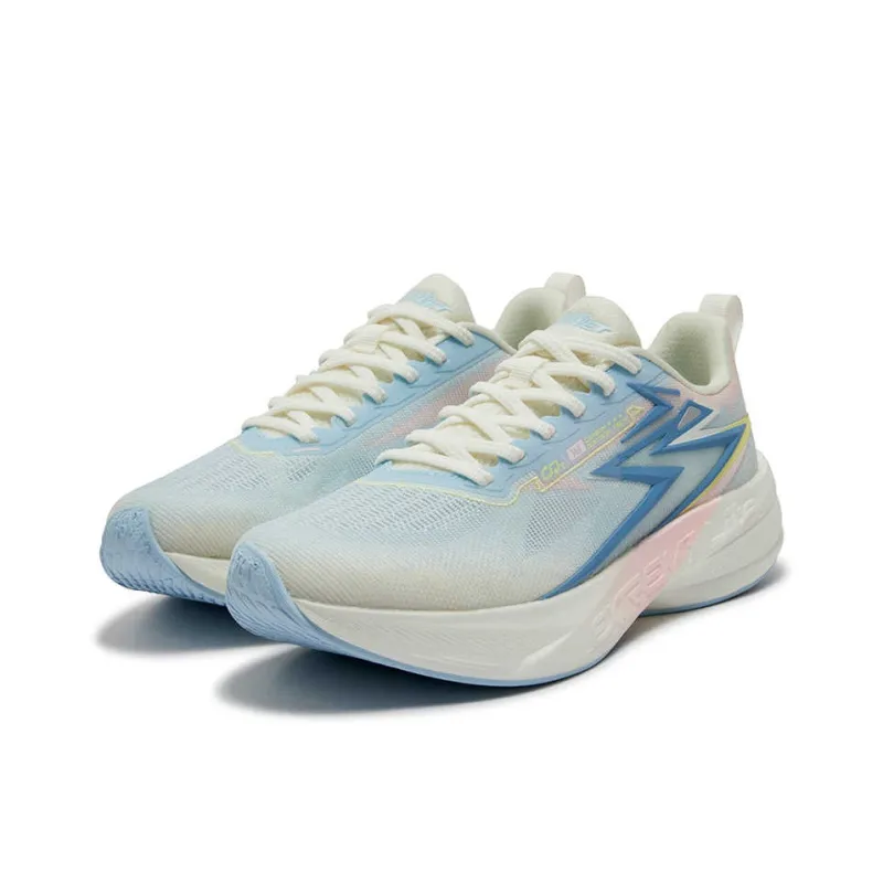 361° Breathable Slip Resistant Low Top Long Distance Running Shoes Women's White Blue-2
