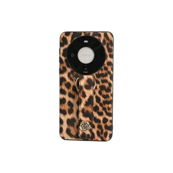 Sopi Leather Material Leopard Print Vegan Leather Wristband Phone Cases Compatibility With Huawei Mate 70/60 Pro/Pro+