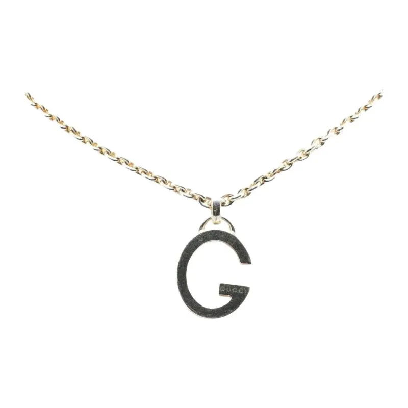 GUCCI 2000 2024 Sterling Silver Charlotte G Pendant Necklace-0