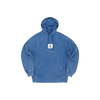 Jordan Men's Logo Knit Pullover Hooded Sweatshirt Blue