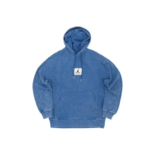 Jordan Men's Logo Knit Pullover Hooded Sweatshirt Blue