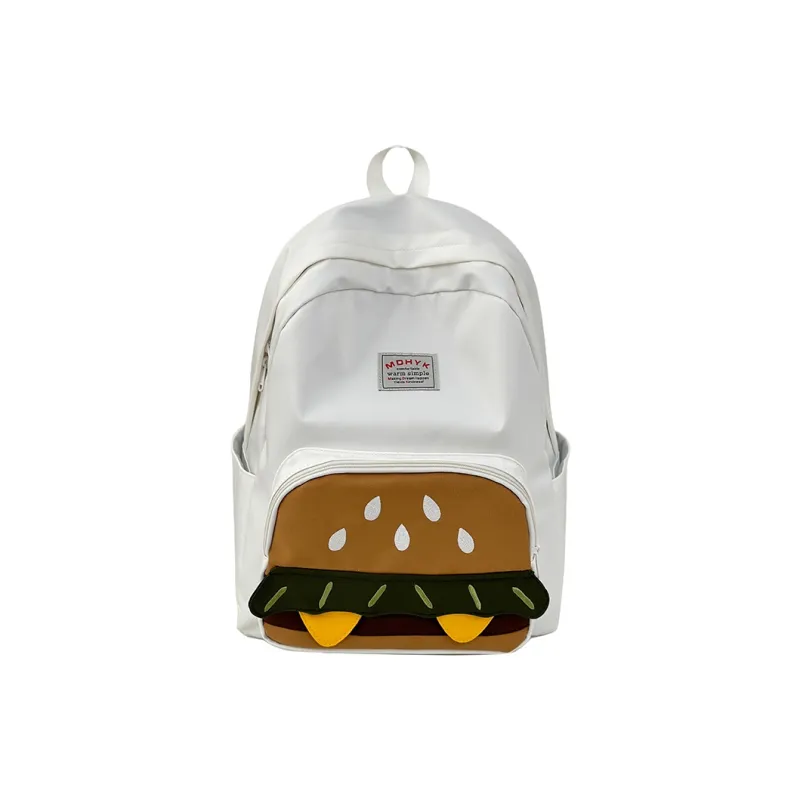 Deli Bear Nylon Backpack Unisex Yellow/White/Brown/Khaki-5
