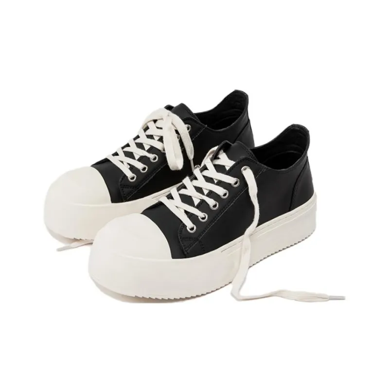 ΛOLUNKΛ Slip-Resistant Cushioning Low-Top Skateboard Shoes Unisex Black-14