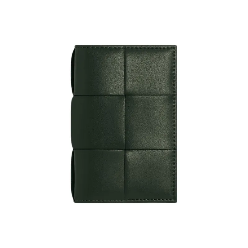 Bottega Veneta CASSETTE Cow Leather Wallet, Card Holder Men's Dark Green-0