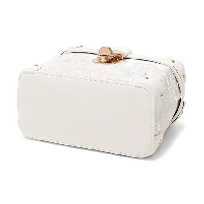 CLEVER& KETCH PU Box Bag Handbags Women's White/Pink-4