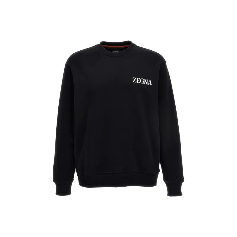 Ermenegildo Zegna Rubberized-logo Cotton Sweatshirt-0
