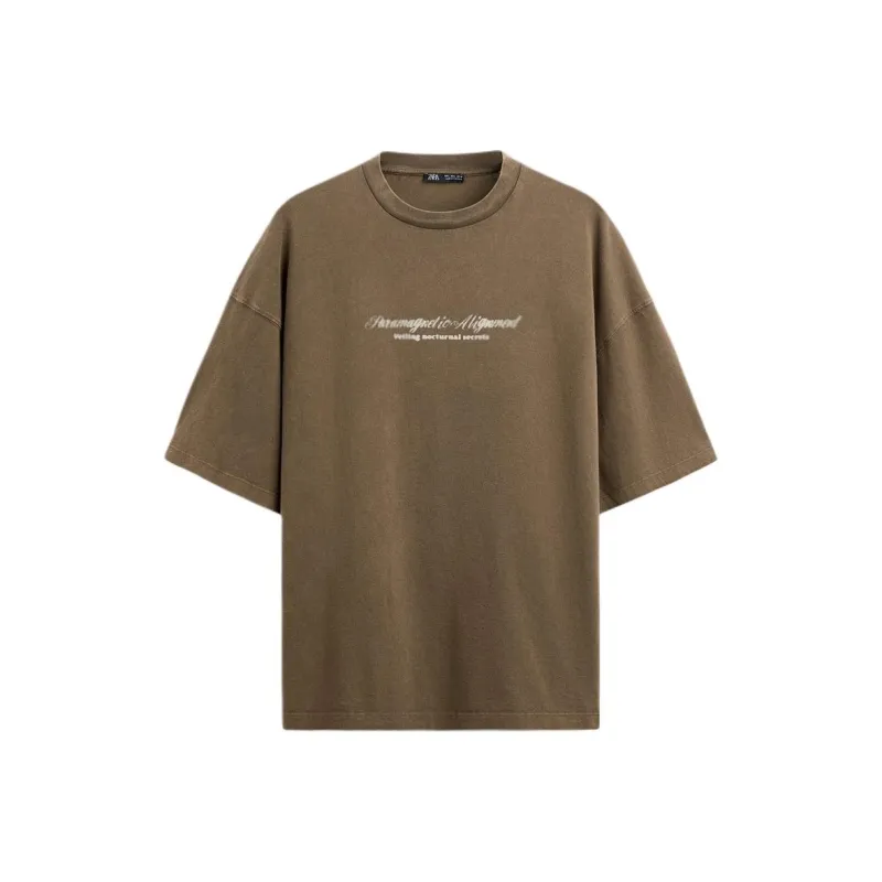 ZARA T-Shirts Men Green-0