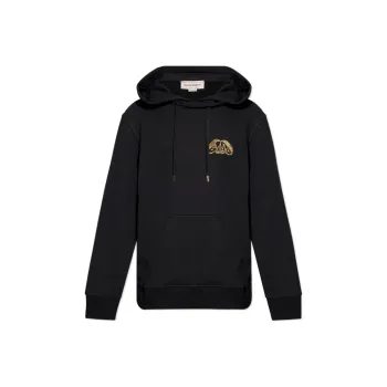 Alexander McQueen Half Seal Logo Drawstring Hoodie