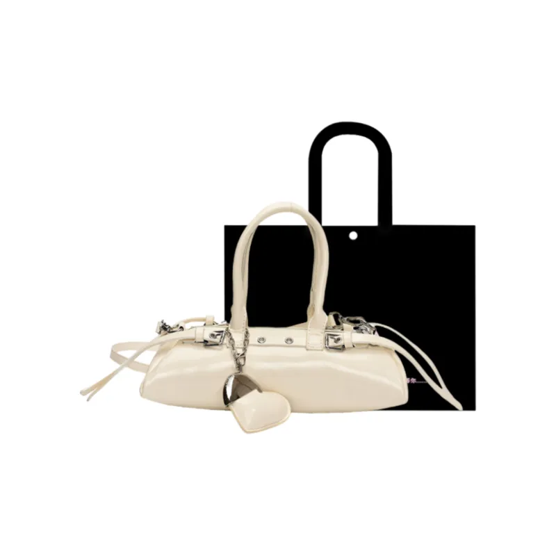 HACIN PU Crossbody Handbag, Shoulder Bag Women's Ecru/Silver/Black/Pink-0