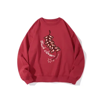 BLACK CLOVER Sweatshirt Unisex China Red