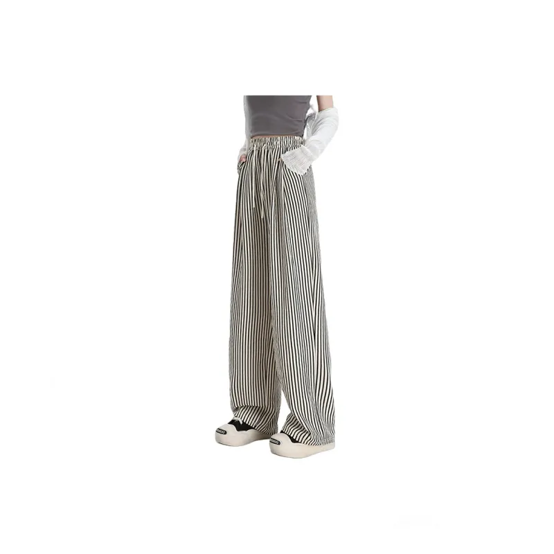 Novamen Casual Pants Unisex Black Stripes-5
