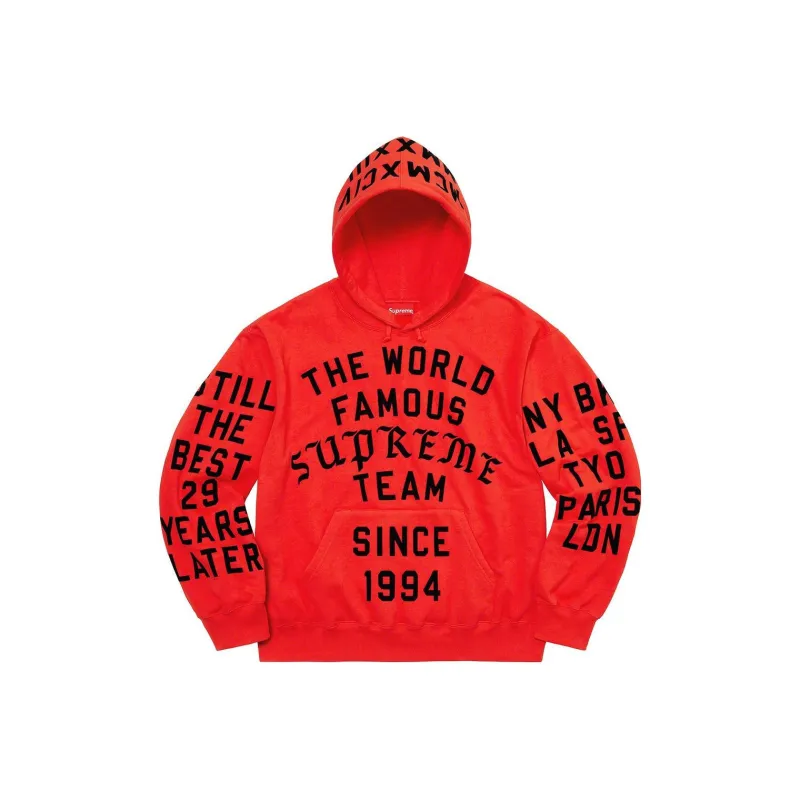Supreme Team Flocked Hooded Sweatshirt-4