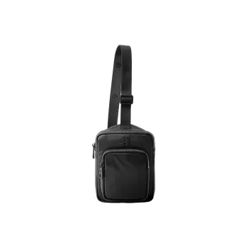 FION Mountain And Sea Journey Series Cow Leather Sling Bag Men's Black