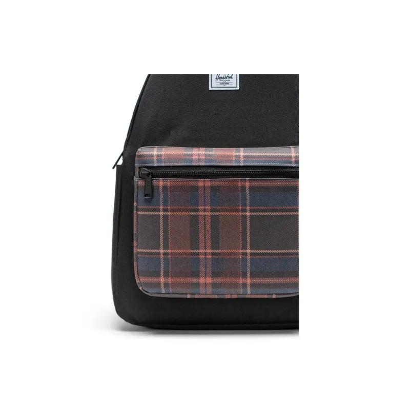 Herschel Recycled Material Backpack Unisex Black Plaid-3