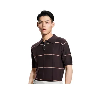 BY CREATIONS T Shirt Men's Dark Red Horizontal Stripes