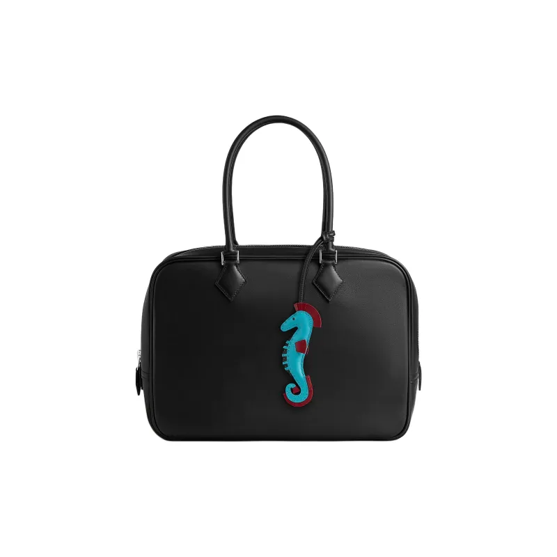 HERMES Lambskin Bag Accessories Unisex Aztec Blue & Gemstone Red & Black-1