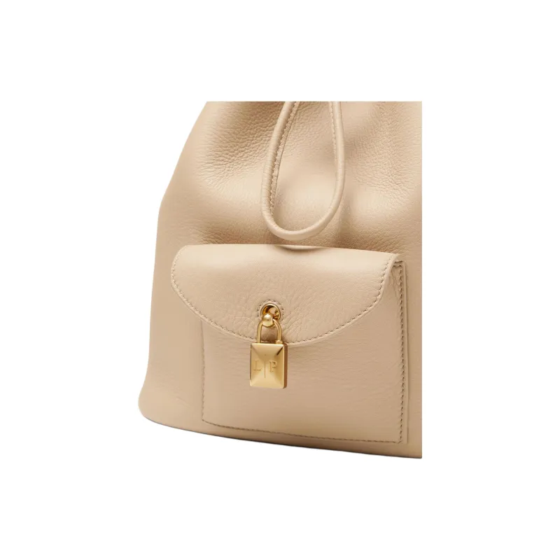 Loro Piana Extra Calfskin Backpack Regular Women's Light Glue & Sun Gold-4