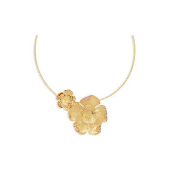 Oscar De La Renta Pavé Rose Pendant Choker