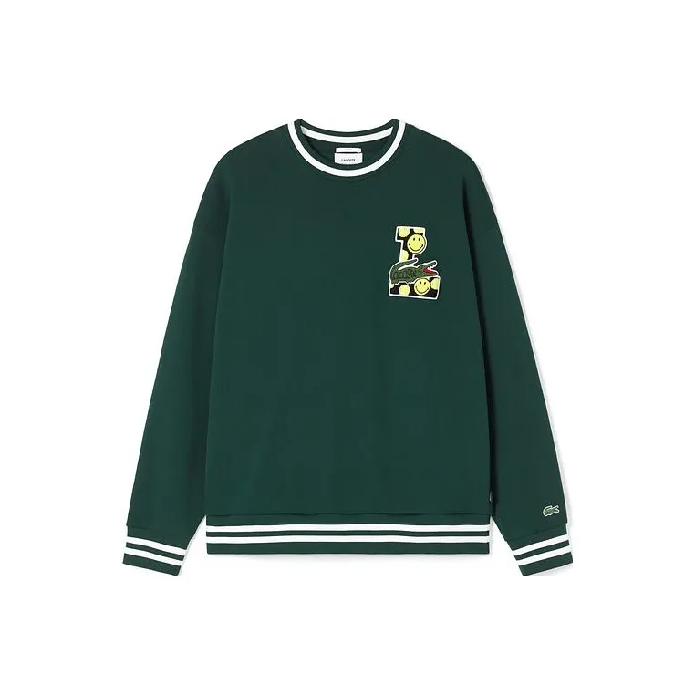 Smiley X LACOSTE Sweatshirts Unisex Dark Green YZP-0