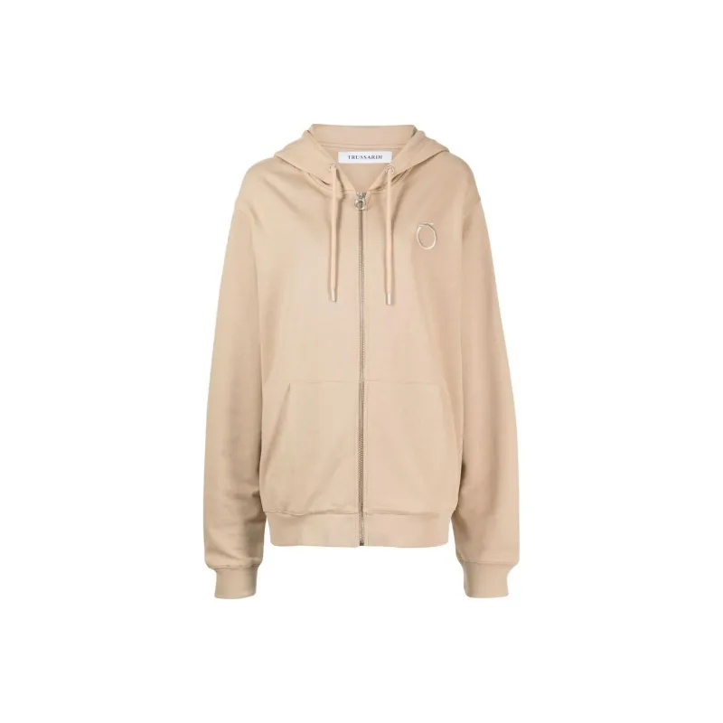TRUSSARDI Monogram embroidered Cotton Hoodie-0