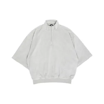 Adidas Basketball Velour 1/2 Zip Sweatshirt Metal Grey
