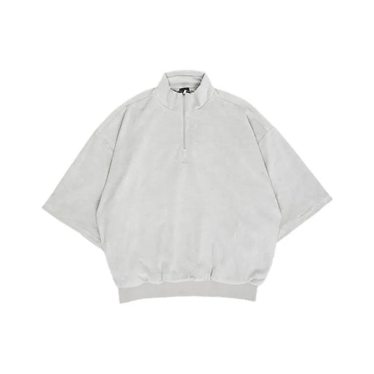 Adidas Basketball Velour 1/2-Zip Sweatshirt Metal Grey-0