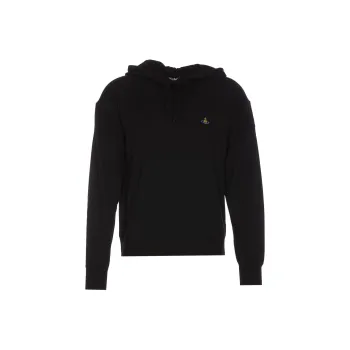 Vivienne Westwood Orb Embroidered Drawstring Knitted Hoodie