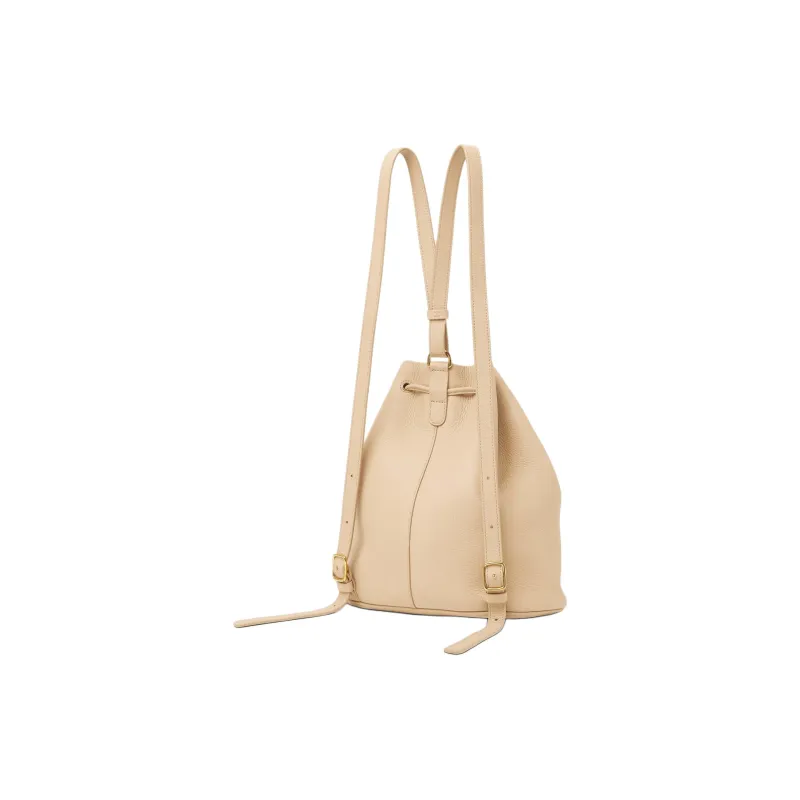 Loro Piana Extra Calfskin Backpack Regular Women's Light Glue & Sun Gold-1