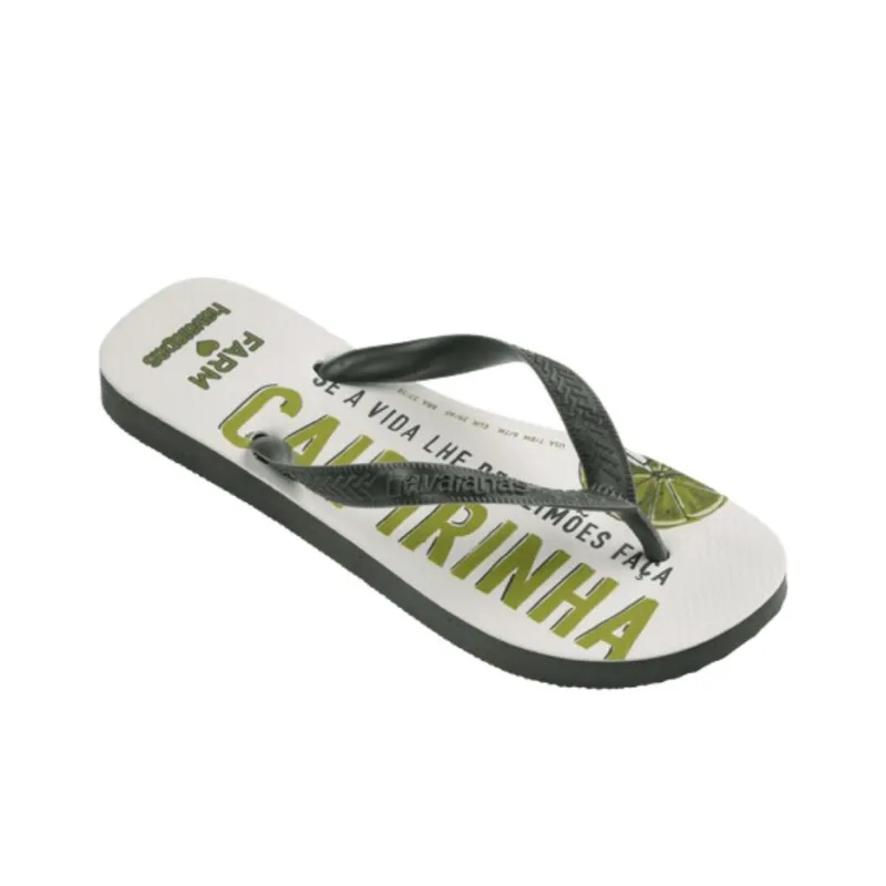 FARM RIO x Havaianas Rubber Sole Abrasion Resistant Flip Flops Women's Olive Green-1