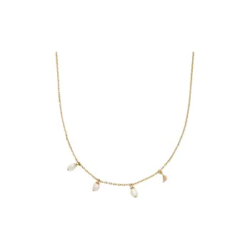 EMPORIO ARMANI Gold Tone Brass Station Necklace