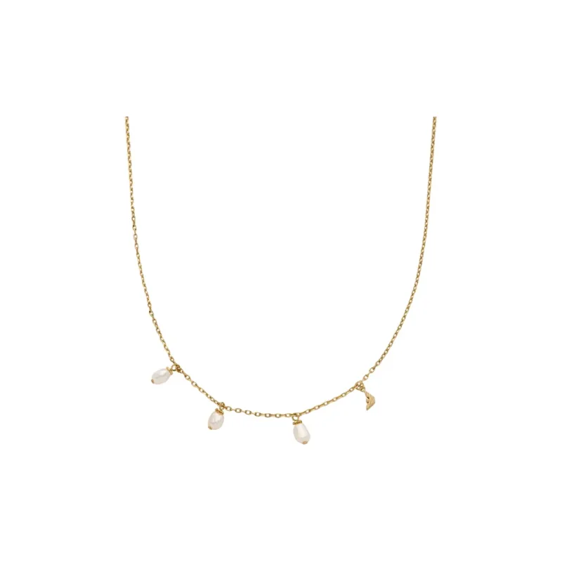 EMPORIO ARMANI Gold Tone Brass Station Necklace-0