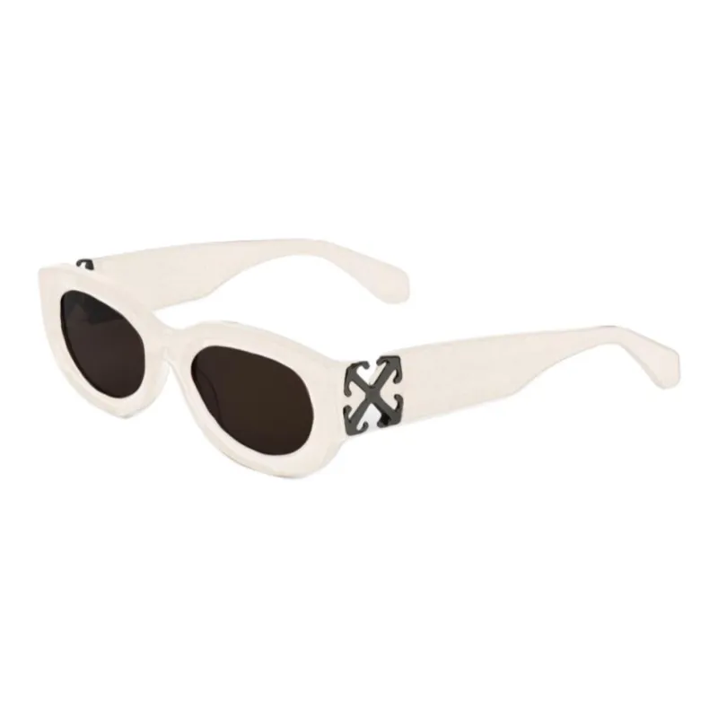 OFF WHITE Oval Sunglasses Unisex White-0
