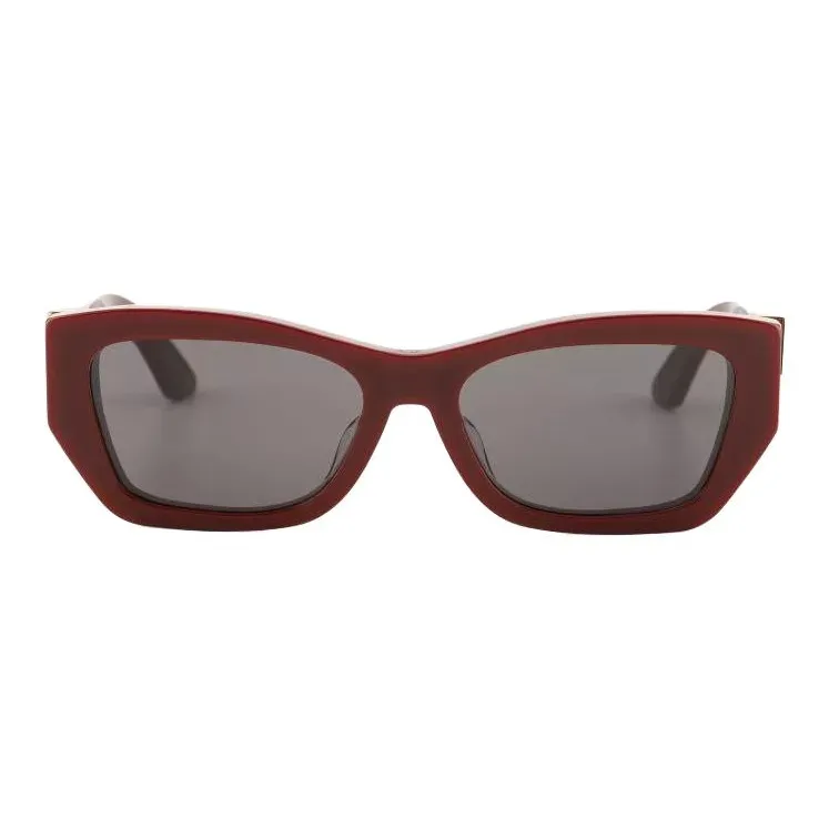 DIOR Plate And Metal Irregular Shape Sunglasses Women's Red-1