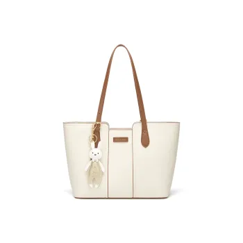 CNOLES Cow Split Leather Bonded Synthetic Leather Shoulder Bags Handbags Women's Italian Milk Coffee