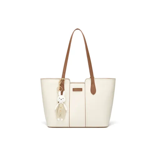 CNOLES Cow Split Leather Bonded Synthetic Leather Shoulder Bags Handbags Women's Italian Milk Coffee