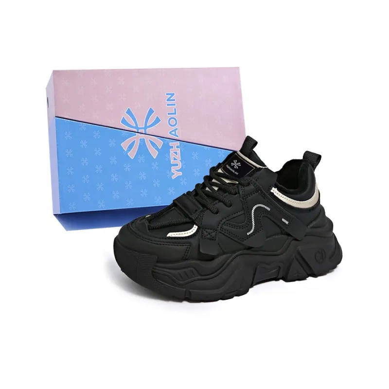 YUZHAOLIN Anti Slip And Wear Resistant Height Increasing Low Top Chunky Sneakers Women's-10