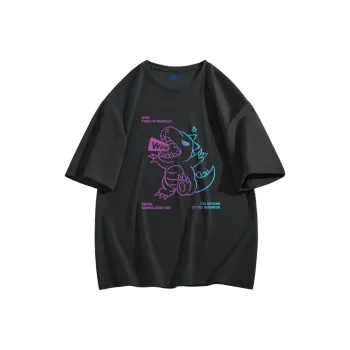 Warrior T-Shirt Men's Black Mesh Eye Short-Sleeved - Neon Dragon