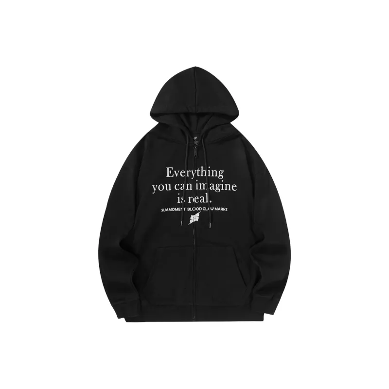 Suamoment Sweatshirt American Casual Loose Fit Hoodie Unisex-0