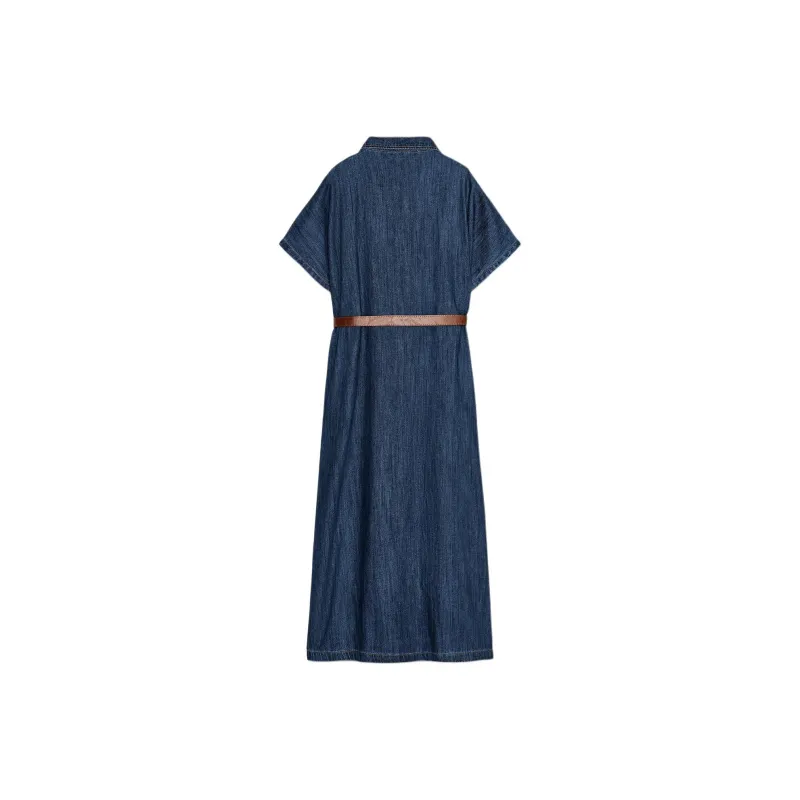 ZARA Short Sleeved Dress Women's Blue-1