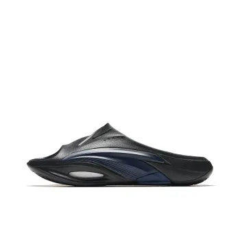 Anta Nitrogen Bubbles Slip Resistant Abrasion Resistant Slide Slippers Men's Black Blue