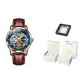 [Box Limited Edition]Brown Leather Rose Case Blue Dial