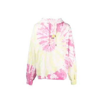 GCDS Logo Printed Tie Dyed Drawstring Hoodie