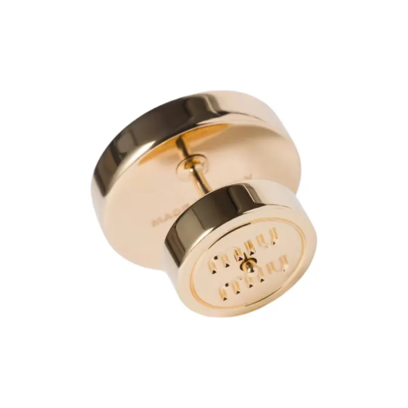 MIU MIU Metal Stud Earrings Unisex Caramel-1