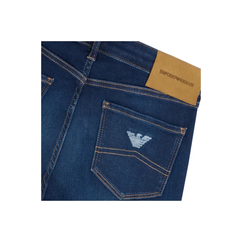 EMPORIO ARMANI J20 High waisted Super skinny Leg Jeans In Stretch Denim With Laser cut Logo-1