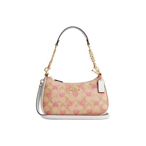 COACH PVC With Skin Shoulder Bag, Crossbody Bag, Shoulder Bag Medium Size Women's Light Khaki