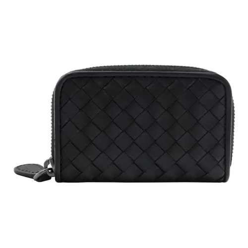 Bottega Veneta Cow Leather Coin Purse Unisex Black