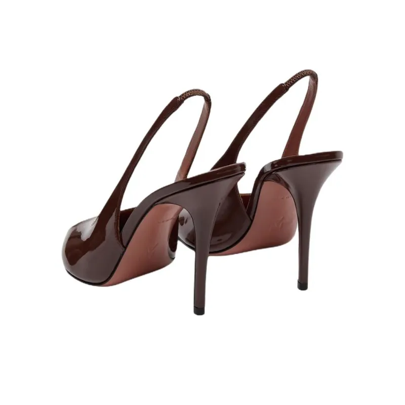 AMINA MUADDI Kristina Slim Heel High Heels 10.5cm Women's Red Brown-3