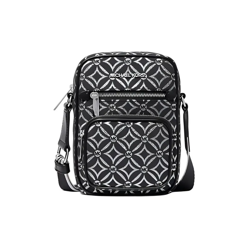 MICHAEL KORS Jet Set Medium Metallic Logo Jacquard Crossbody Bag-0